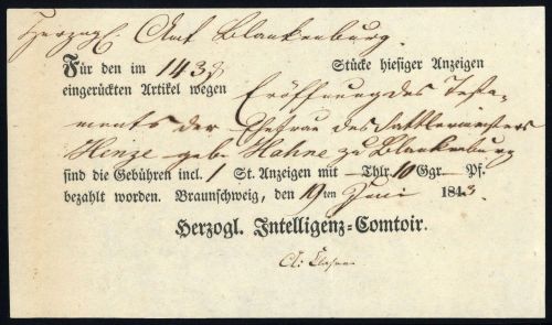 1843, Altdeutschland Braunschweig