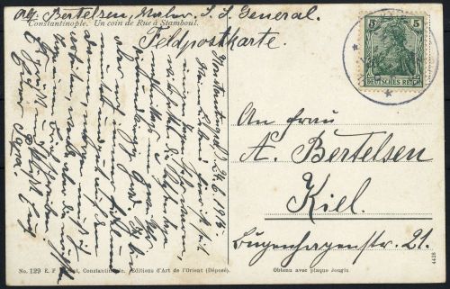 1915, Deutsche Marine Schiffspost, MSP 14, Brief