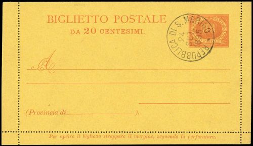 1890, San Marino, K 1 II, Brief