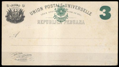 1884, Peru, P 16 B, Brief