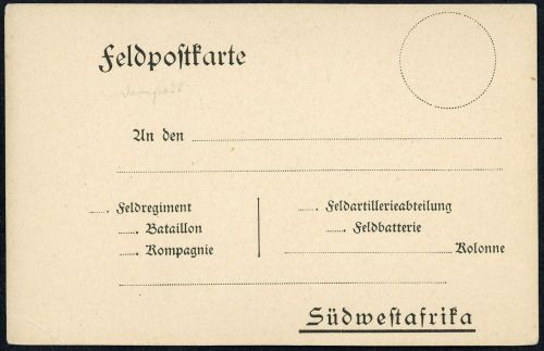 1904, Deutsche Kolonien Südwestafrika, Brief