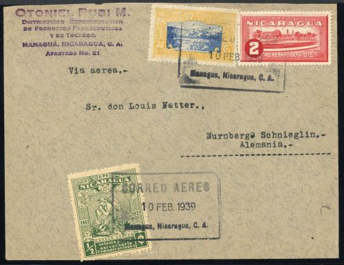 1937, Nicaragua, 836 u.a., Brief