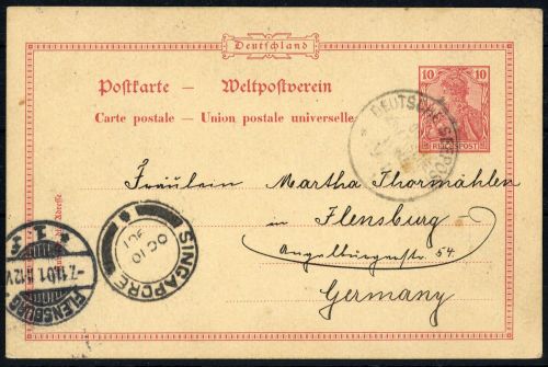 1901, Deutsche Schiffspost allgemein, P 53, Brief