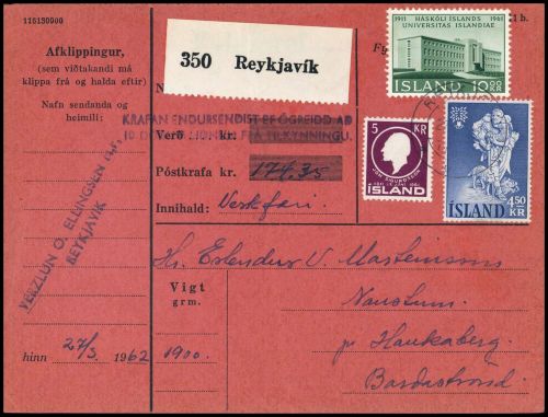 1962, Island, 358 u.a., Brief