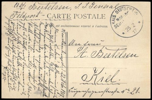 1917, Deutsche Marine Schiffspost, MSP 14 , Brief
