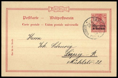 1902, Deutsche Auslandspost Marokko, P 6, Brief
