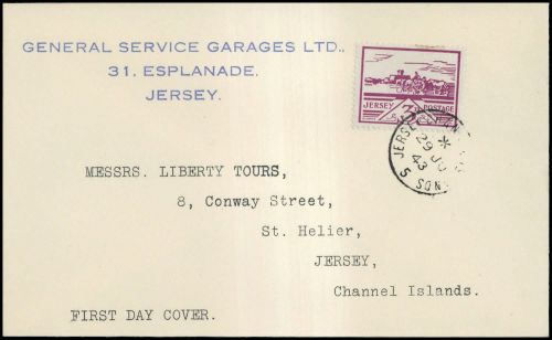 1943, Deutsche Besetzung II. WK Jersey, 8, FDC
