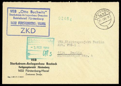 1969, DDR Dienst und ZKD allgemein, Brief