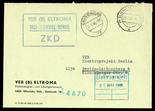 1966, DDR Dienst und ZKD allgemein, Brief