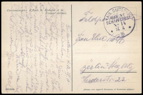 1916, Deutsche Marine Schiffspost, MSP 14, Brief