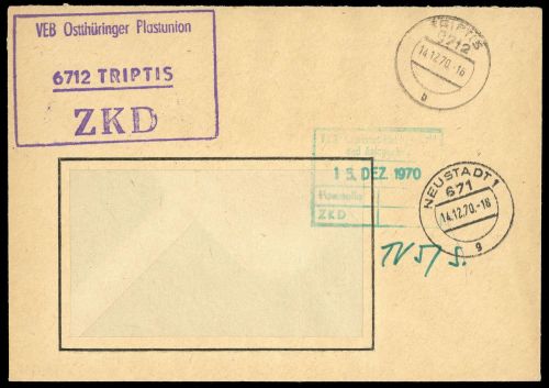 1970, DDR Dienst und ZKD allgemein, Brief