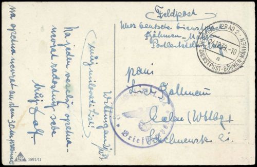 1939, Böhmen und Mähren, Brief