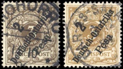1896, Deutsche Kolonien Ostafrika, 6 (2), gest.