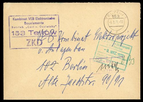1971, DDR Dienst und ZKD allgemein, Brief