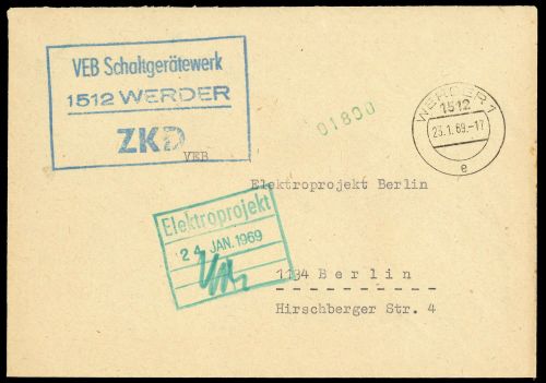 1969, DDR Dienst und ZKD allgemein, Brief