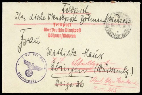 1939, Böhmen und Mähren, Brief
