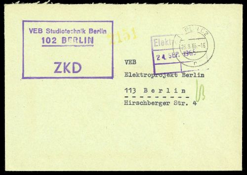 1965, DDR Dienst und ZKD allgemein, Brief