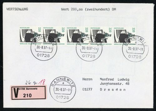 1997, Bundesrepublik Deutschland, 1936 (5), Brief
