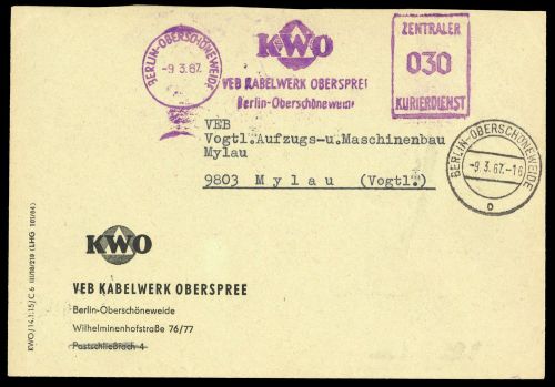 DDR Verwaltungspost C Laufkontrollzettel ZKD, ZKD , Brief