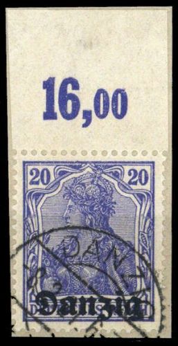 1920, Danzig, 4 P OR, Briefst.