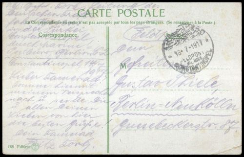 1917, Deutsche Auslandspost Türkei - Deutsche Militärmission ...