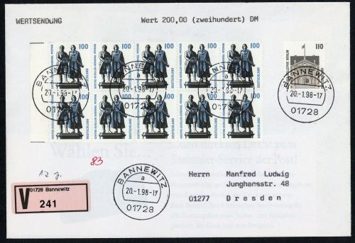 1998, Bundesrepublik Deutschland, 1932 (10), 1935, Brief