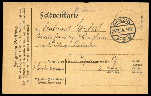 1914, Danzig, Brief