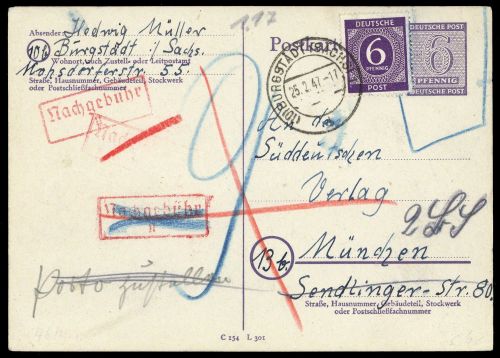 1945, SBZ Westsachsen, P 17 u.a., Brief