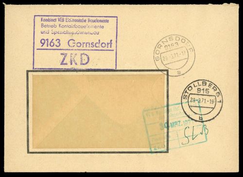 1971, DDR Dienst und ZKD allgemein, Brief