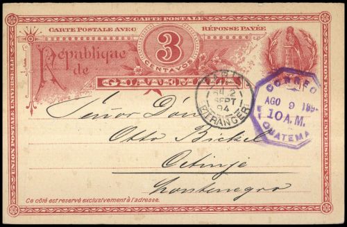1894, Guatemala, Brief
