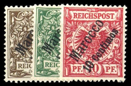 1899, Deutsche Auslandspost Marokko, 1-3, *