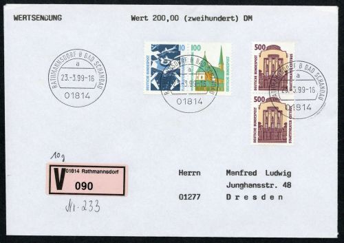 1999, Bundesrepublik Deutschland, 1679 (2), u.a, Brief