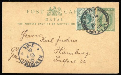 1902, Natal, P 10 u.a., Brief