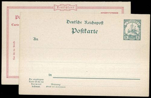 1900, Deutsche Kolonien Togo, P 12-13, Brief