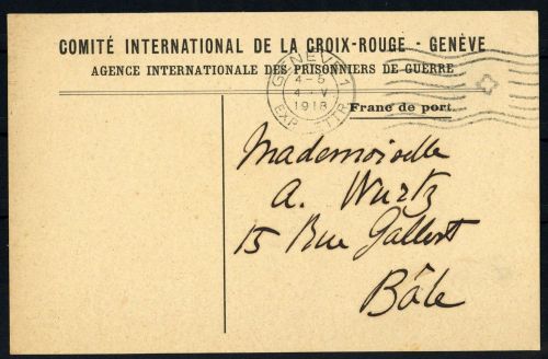 1918, Int.Organisationen, Rotes Kreuz, Brief