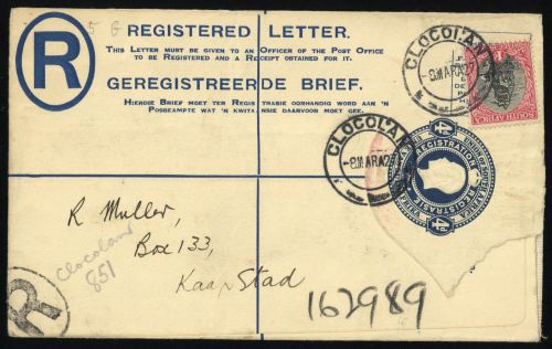1918, Südafrika, EU 2 A u.a., Brief