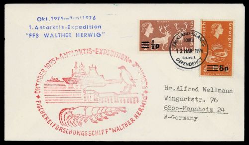 1971, Falkland Abhängige Gebiete F Süd Georgien, 25, 32, Brief