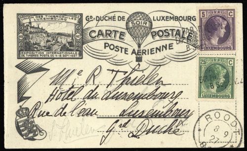 1927, Luftfahrt, Ballon, Brief