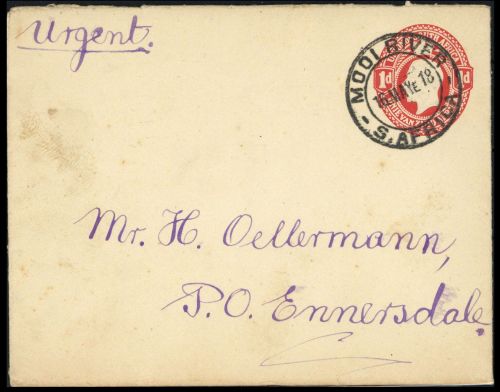 1918, Südafrika, P 1 b I, Brief
