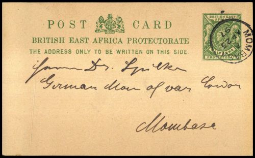 1896, Britisch Ostafrika, P 7, Brief