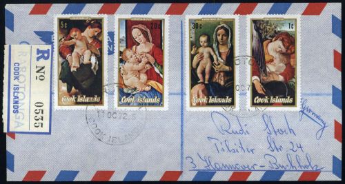 1972, Cook Inseln, 334-35 u.a., FDC
