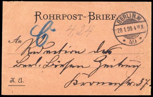 1899, Deutsches Reich, Brief