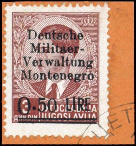 1943, Deutsche Besetzung II. WK Montenegro, 1, Briefst.