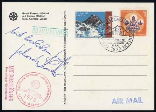 1972, Expeditionen,Himalaya,, Brief