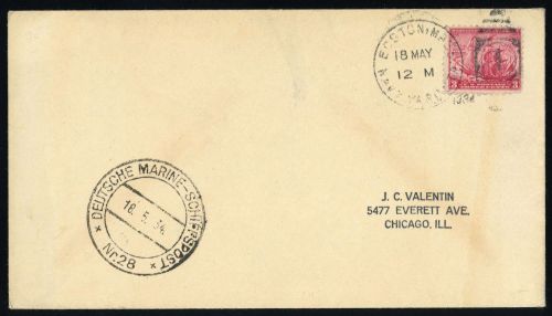 1934, Deutsche Marine Schiffspost, US 361, Brief