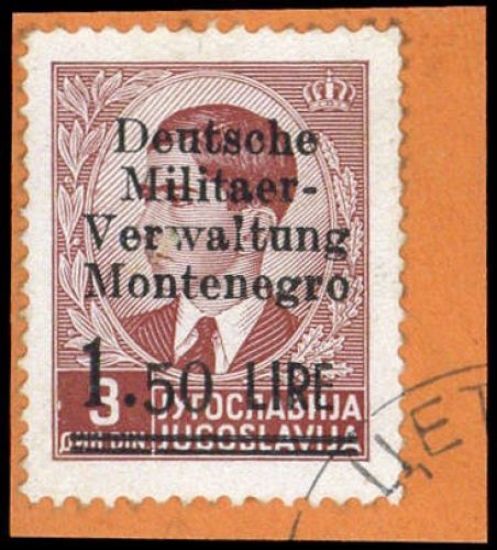 1943, Deutsche Besetzung II. WK Montenegro, 3, Briefst.