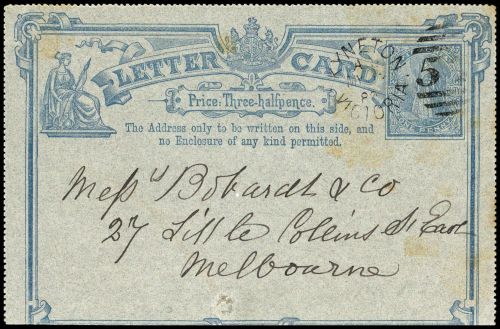 1889, Victoria, K 1, Brief