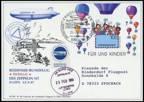 1998, Zeppelin,Zeppelinpost NT, LZ07 D-LZFN, 1933, Brief