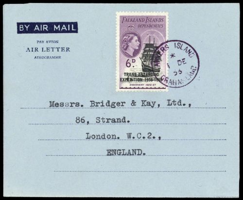1956, Falkland Abhänige Gebiete E Allg. Ausgaben, 37, Brief
