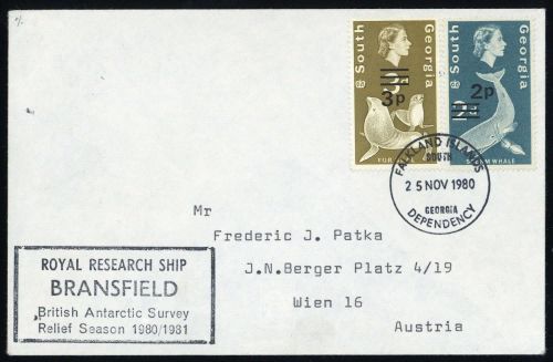 1971, Falkland Abhängige Gebiete F Süd Georgien, 28, 30, Brief